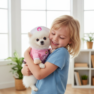 Costume Chien - Médecin, Infirmière, Pieuvre Mutante-Infirmière avec enfant