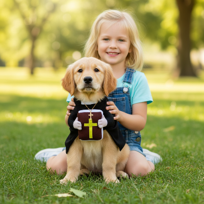 Costume Chien - Prêtre-Chien costume prêtre avec enfant