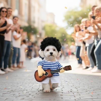 Costume pour chien - guitare-Chien costume guitare promenade