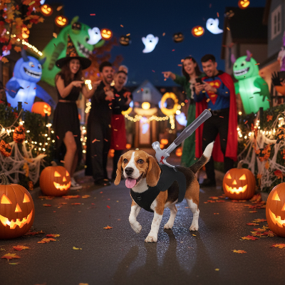 Costume pour chien - tache de sang-Chien marteau promenade