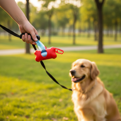 Distributeur de sacs à crottes -Propriétaire avec distributeur rouge
