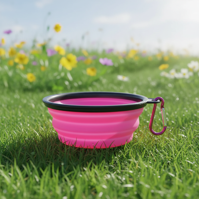 Gamelle chien - bol pliant-Gamelle pliable rose fuchsia