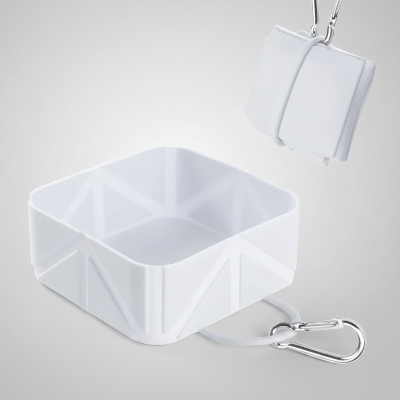 Gamelle chien - pliable sacoche blanche
