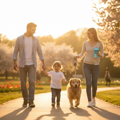 Gourde chien - manger et boire-Bleue famille parc