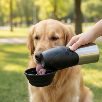 Gourde chien - portatif-Démonstration bouton