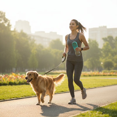 Gourde pour chien - anti fuite-Gourde turquoise jogging