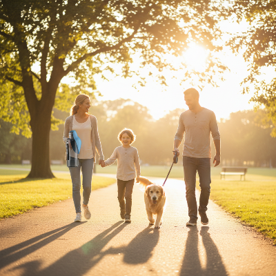 Gourde pour chien - forme de feuille-Bleue famille parc
