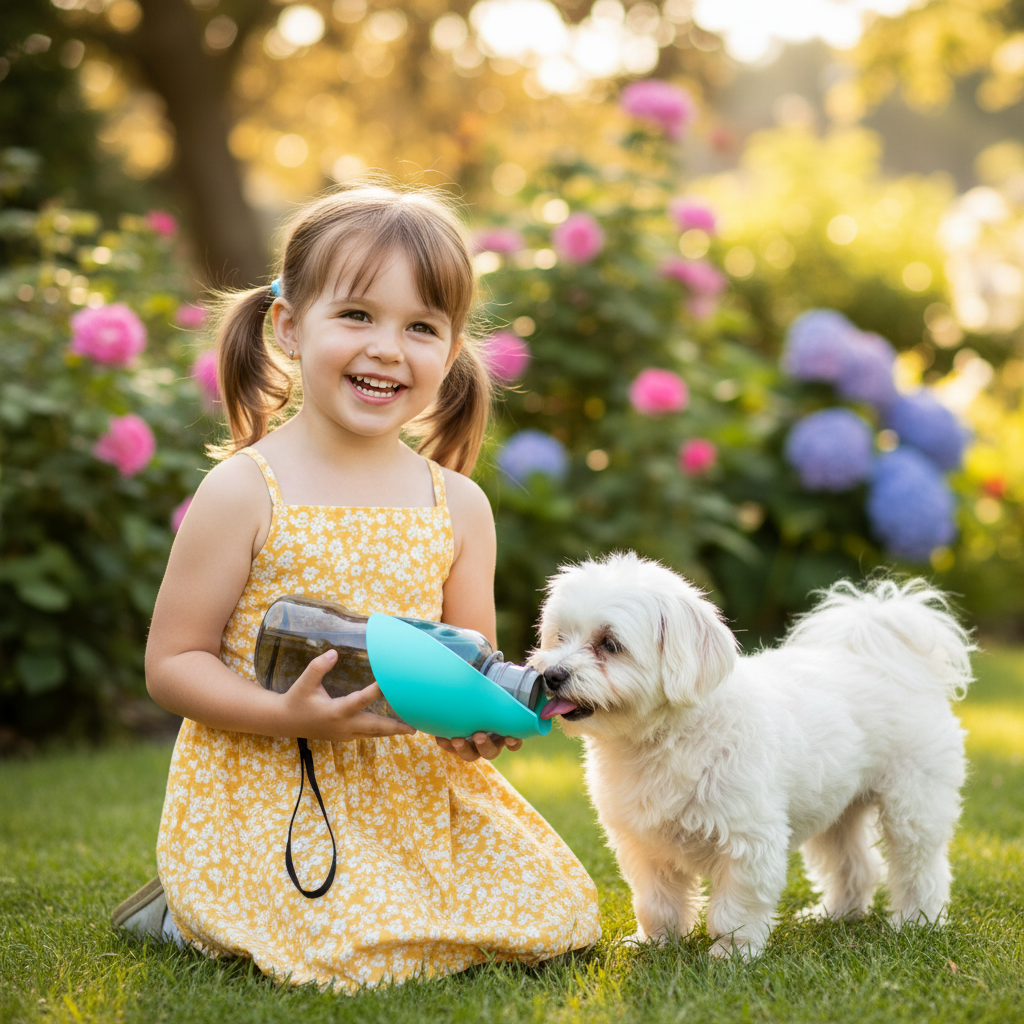 Gourde pour chien - forme de feuille-Turquoise enfant jardin