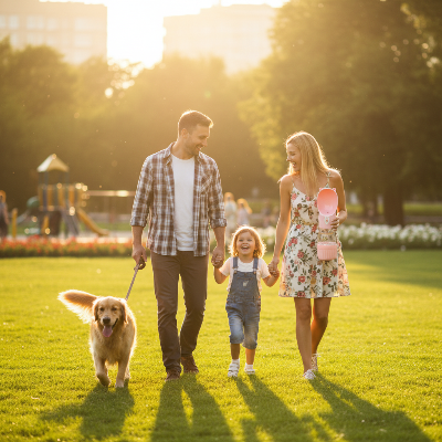 Gourde pour chien - portable petite oreille Famille et chien