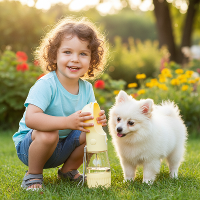 Gourde pour chien - portable petite oreille -Enfant et chien