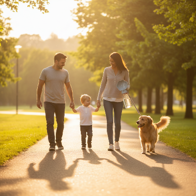 Gourde pour chien 2-en-1 - Portable avec gamelle intégrée-Famille et chien