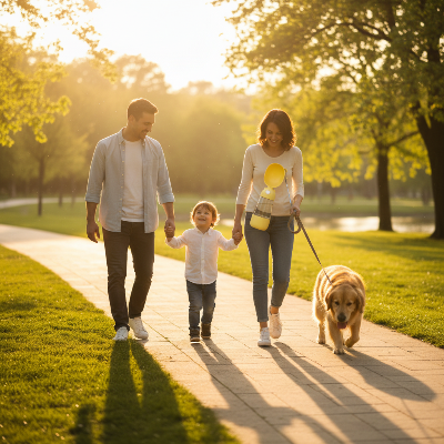 Gourdes pour chien - portable-Jaune famille parc