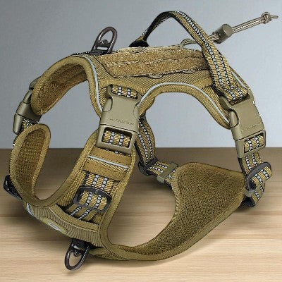 Harnais-Y-gros-chien-kaki-fonce