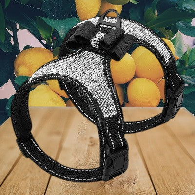 Harnais-pour-chien-bling-bling-noir