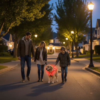 Harnais pour chien LED - lumineux sécurité nocturne - au royaume des chiens