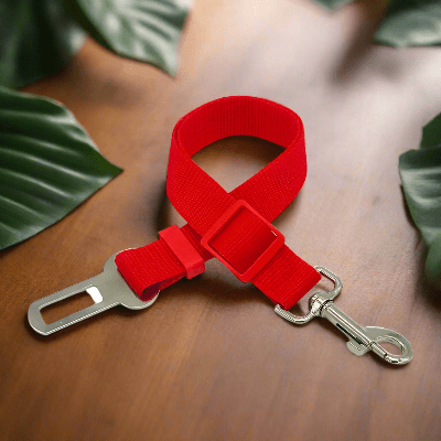 Harnais pour chien voiture - sécurité auto voyage-rouge