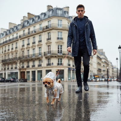 Imperméable chien - transparent petite et moyenne taille-Chihuahua homme Paris transparent