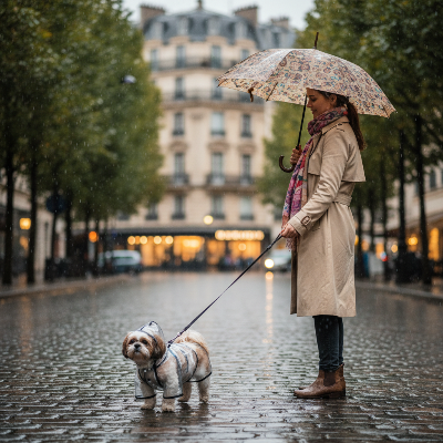 Imperméable chien - transparent petite et moyenne taille-Shih Tzu femme Paris transparent