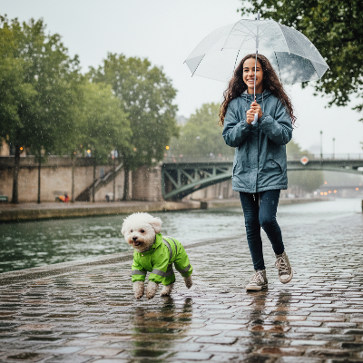 Imperméable chien – Couverture complète réfléchissante ado Seine vert lime