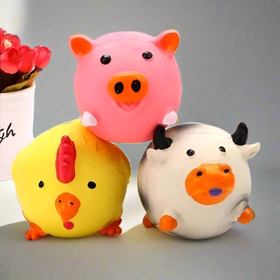 Jouet-pour-chien-bruit-d'animaux-trois-vache-poulet-cochon