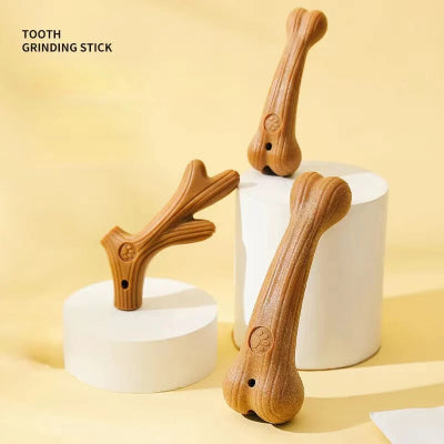 Jouet-pour-chien-indestructible-forme-d'os-en-bois-trois