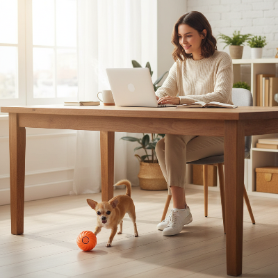 Jouet interactif pour chien - boule roulante-Femme Chihuahua