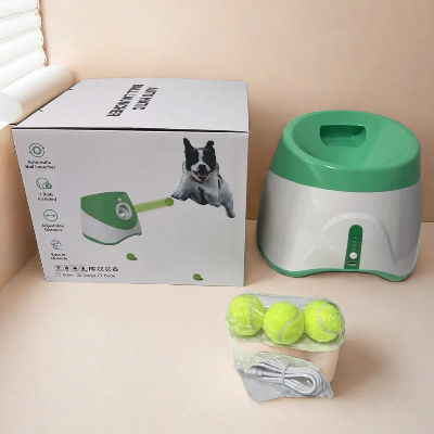 Jouet pour chien - Lanceur de Balle Automatique pour Chien -vert