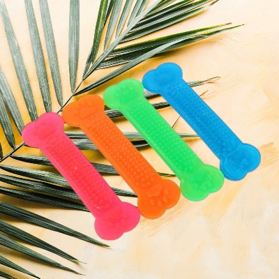 Jouets-pour-chien-os-caoutchouc-rouge-orange-vert-bleu