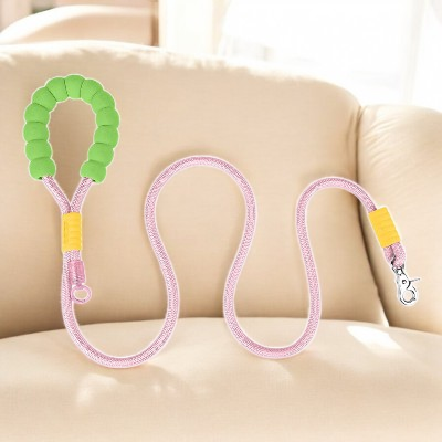 Laisse-de-chien-corde-antitraction-rose