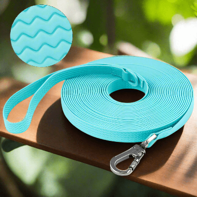 Laisse-pour-chien-silicone-bleu