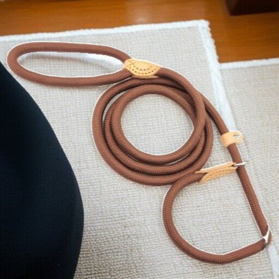 Laisse chien - corde nylon-brun-1.5m