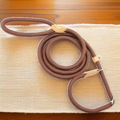 Laisse chien - corde nylon-brun-1.8m