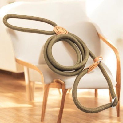 Laisse chien - corde nylon-khaki-1.8m