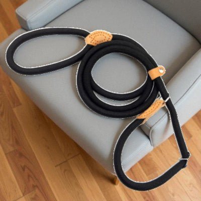 Laisse chien - corde nylon-noir-1.5m