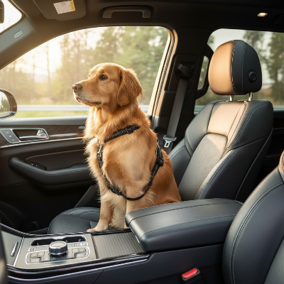 Laisse  pour chien voiture - sécurité auto voyage confort-chien-attacher-devant
