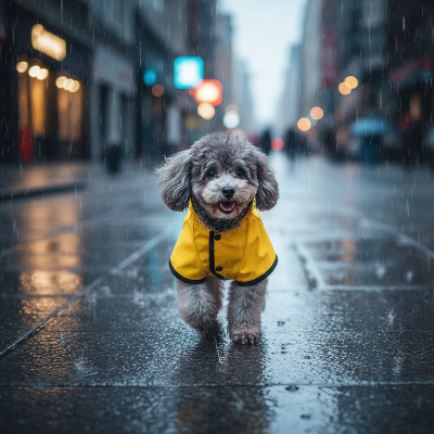 Manteau chien  - Imperméable réglable caniche jaune pluie