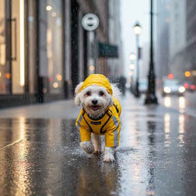 Manteau chien - imperméable réfléchissant avec harnaischien imperméable jaune