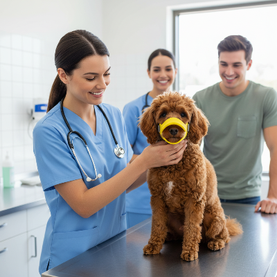 Muselière chien - silicone canard-Caniche muselière canard jaune vétérinaire