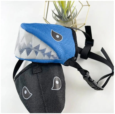 Muselier -  design requin  anti-morsure anti-alimentation-bleu-noir