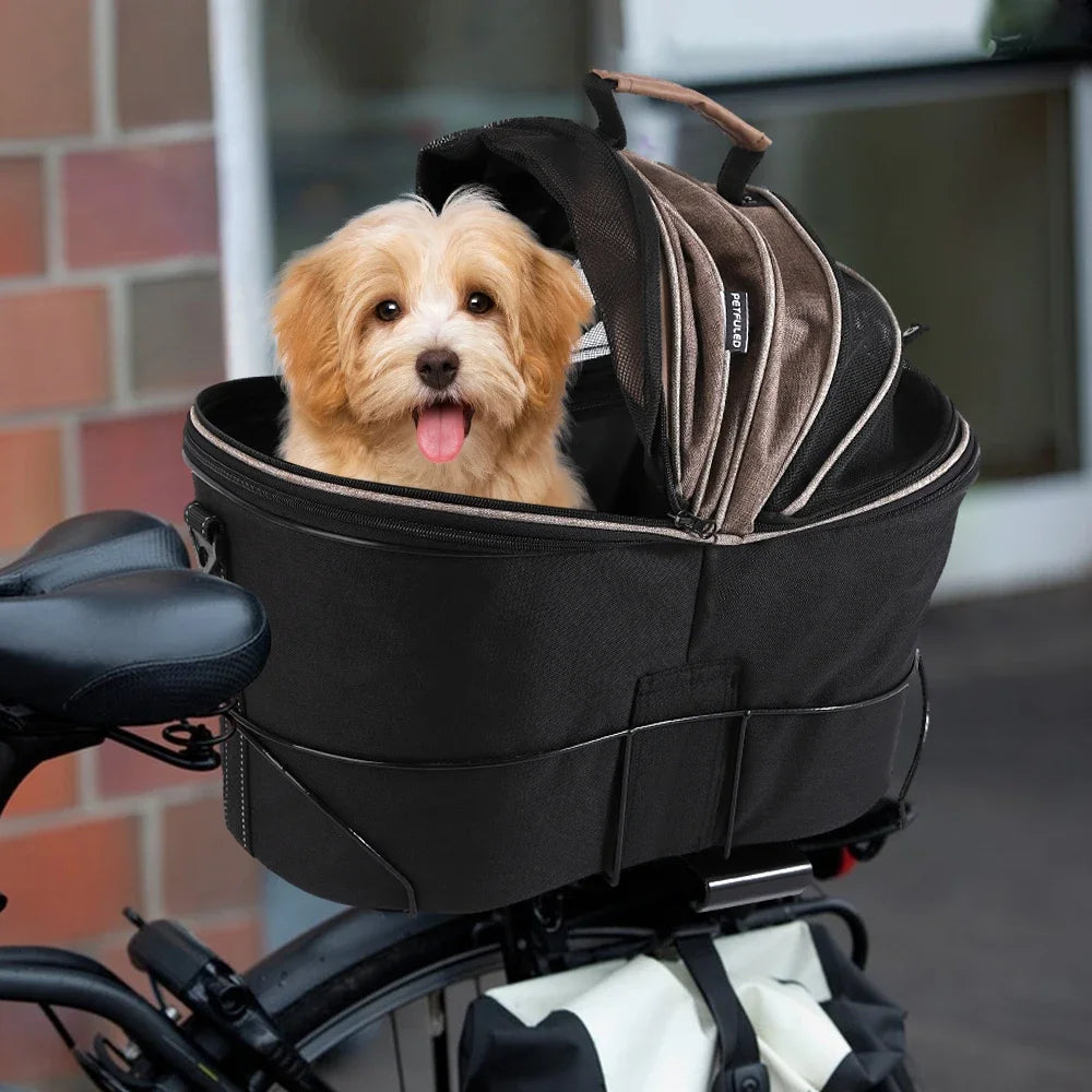 poussette pour chien -Panier de vélo arrière rembourré confortable  panier de siège de banlieue
