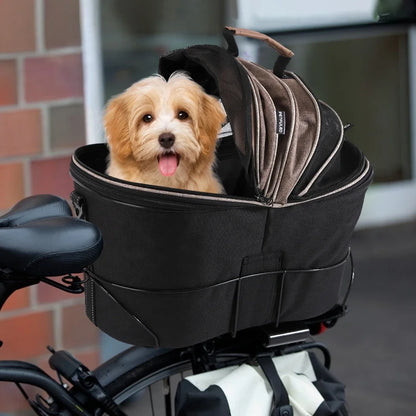 poussette pour chien -Panier de vélo arrière rembourré confortable  panier de siège de banlieue