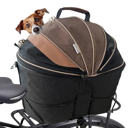 poussette pour chien -Panier de vélo arrière rembourré confortable  panier de siège de banlieue