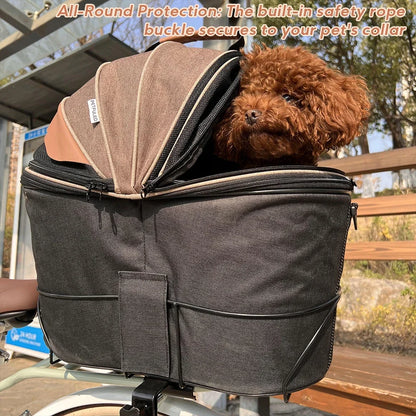poussette pour chien -Panier de vélo arrière rembourré confortable  panier de siège de banlieue