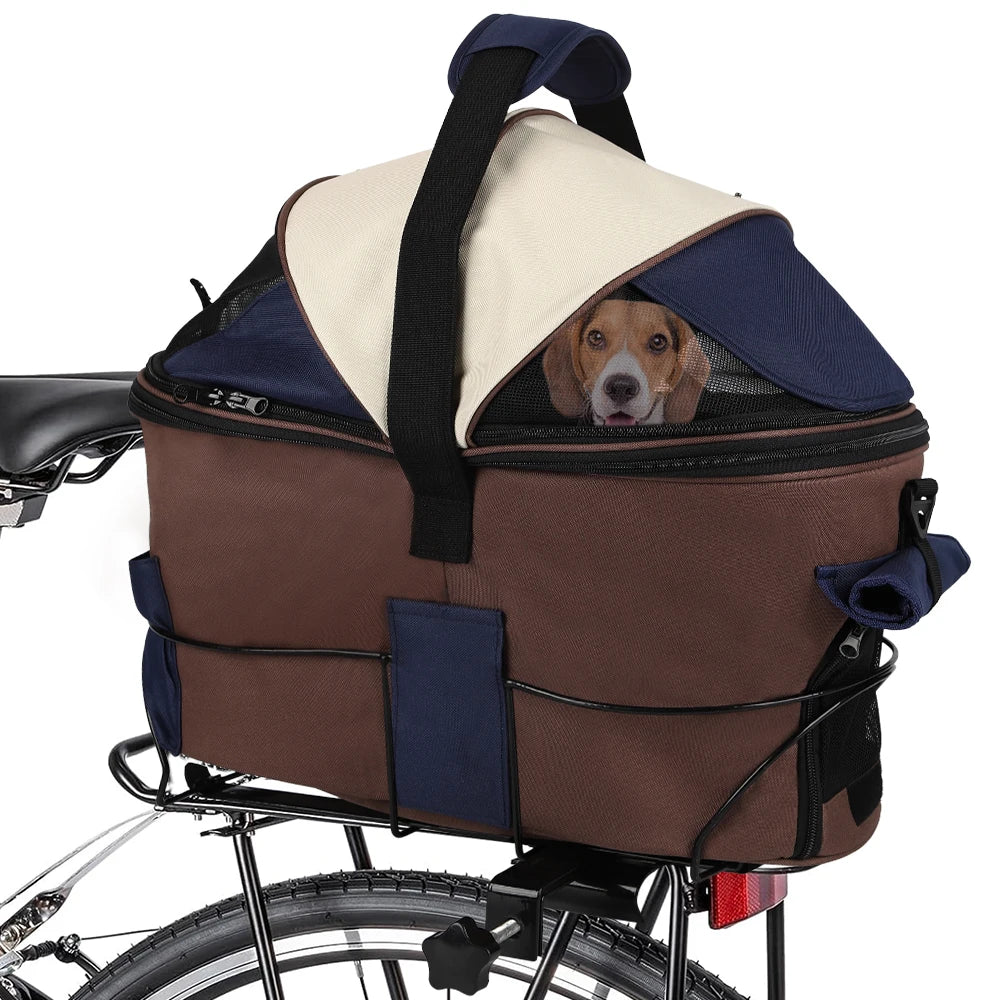 poussette pour chien -Panier de vélo arrière rembourré confortable  panier de siège de banlieue