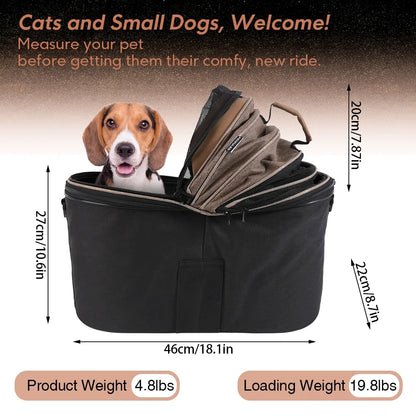 poussette pour chien -Panier de vélo arrière rembourré confortable  panier de siège de banlieue