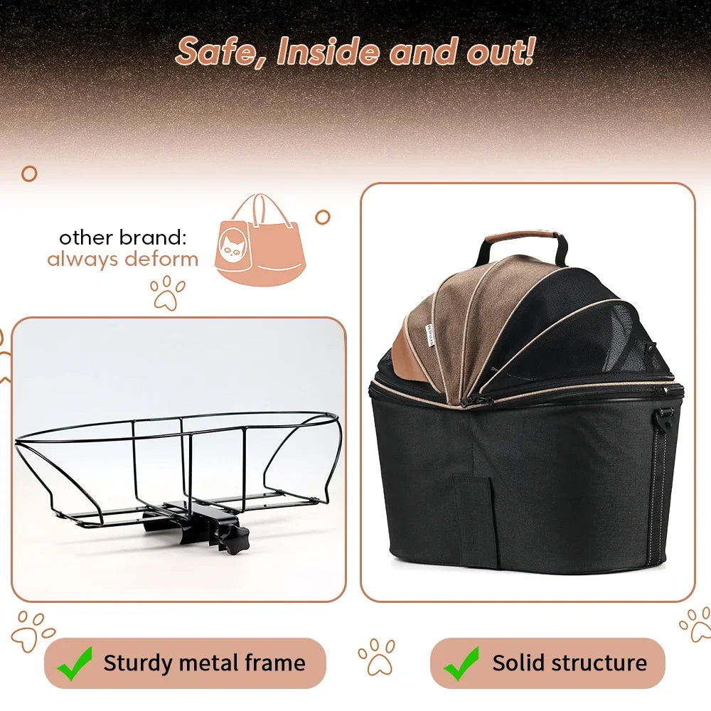 poussette pour chien -Panier de vélo arrière rembourré confortable  panier de siège de banlieue