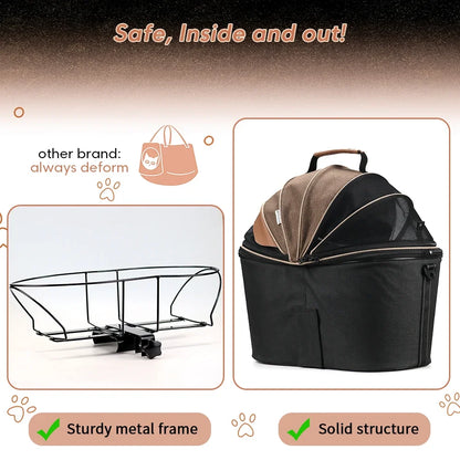 poussette pour chien -Panier de vélo arrière rembourré confortable  panier de siège de banlieue