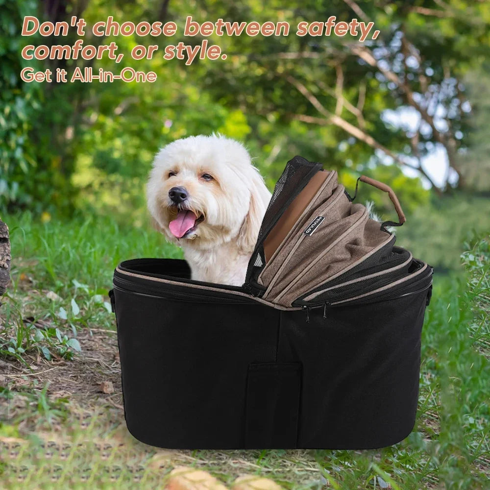poussette pour chien -Panier de vélo arrière rembourré confortable  panier de siège de banlieue