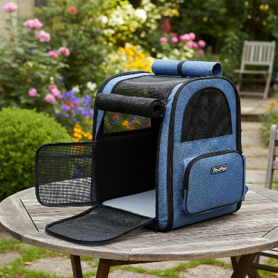 Sac a dos chien - Double épaule robuste-bleu