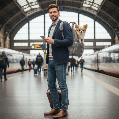 Sac à dos chien - qualité multiusage voyage-Chihuahua - Gris gare